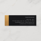 Carte De Visite Mini Luxury Brushed Gold & Black Leather Monogram (Dos)