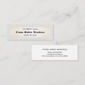 Carte De Visite Mini Luxury Chic Grey Gold Graduation Nom Insérer (Devant / Derrière)