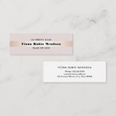 Carte De Visite Mini Luxury Chic Rose Gold Graduation Nom Insérer (Devant / Derrière)