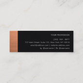 Carte De Visite Mini Luxury Rose Gold & Black Leather Monogram (Dos)