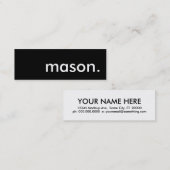 Carte De Visite Mini maçon. (Devant / Derrière)