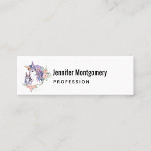 Carte De Visite Mini Magique Unicorne maman & bébé aquarelle