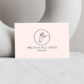 Carte De Visite Mini main et cils Logo maquillage Artiste rose