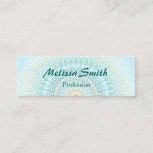 Carte De Visite Mini Mandala de Boho d'or de turquoise