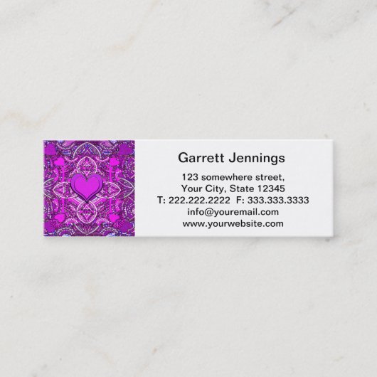 Carte De Visite Mini Mandala de coeur (Devant)