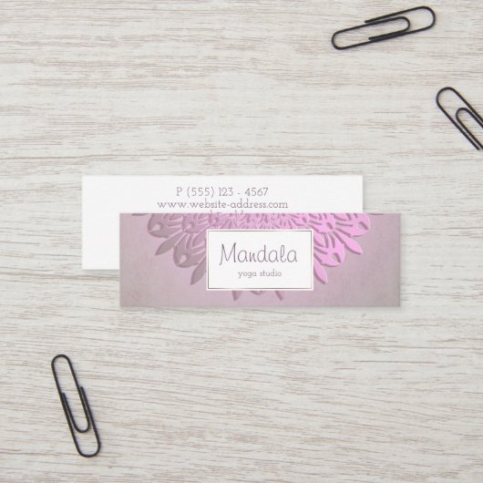 Carte De Visite Mini Mandala ethnique de gradient (Devant/Arrière en situation)