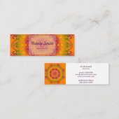 Carte De Visite Mini Mandala. floral ethnique (Devant / Derrière)
