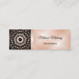 Carte De Visite Mini Mandala Rose Gold Black Floral
