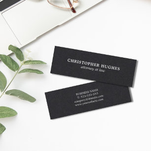 Carte De Visite Mini Mandataire blanche noire élégante simple