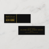 Carte De Visite Mini Mangez Boisson, Black & Gold Changement d'adresse (Devant / Derrière)