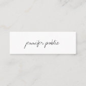 Carte De Visite Mini Manuscrit manuscrit élégant de modèle simple (Devant)