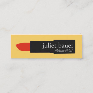 Carte De Visite Mini Maquillage Artiste Gras Jaune Lipstick Beauté