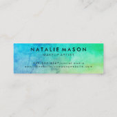 Carte De Visite Mini Maquillage Artiste Texture Aquarelle Monogramme (Dos)