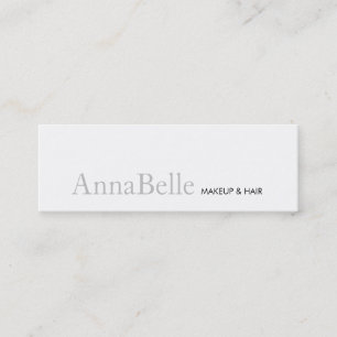 Carte De Visite Mini Maquillage blanc simple et cheveux Styliste Salon