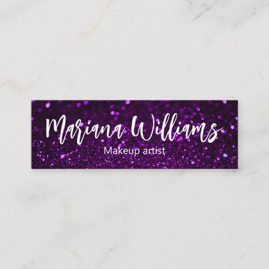 Carte De Visite Mini maquillage de code qr design artiste violet partie (Devant)