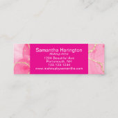 Carte De Visite Mini Maquillage de photo de script de marbre rose chaud (Dos)