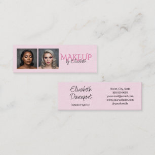 Carte De Visite Mini Maquillage photo de script rose et noir