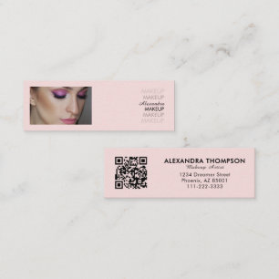 Carte De Visite Mini Maquillage photo écriture noire rose blush