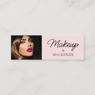 Carte De Visite Mini Maquillage photo écriture noire rose rose