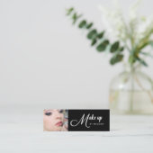 Carte De Visite Mini Maquillage photo élégant écriture noir blanc (Debout devant)