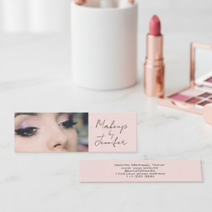 Carte De Visite Mini Maquillage photo en noir rose