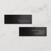 Carte De Visite Mini Maquillage rose foncé tendance moderne professionn (Devant / Derrière)