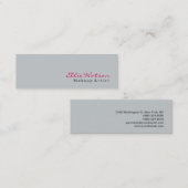 Carte De Visite Mini Maquillage rose mince tendance moderne moderne pro (Devant / Derrière)