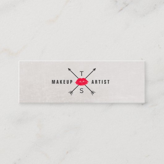 Carte De Visite Mini Maquillage simple et élégant Artiste Lèvres de bai (Devant)