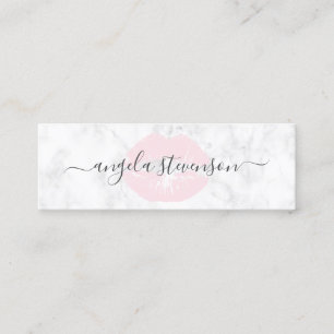 Carte De Visite Mini Maquilleur de marbre blanc de poussin de lèvres