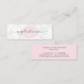 Carte De Visite Mini Maquilleur de marbre blanc de poussin de lèvres (Devant / Derrière)