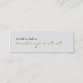 Carte De Visite Mini Maquilleur élégant moderne de blanc de texture (Devant)