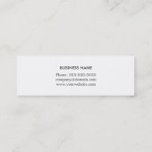 Carte De Visite Mini Maquilleur élégant moderne de blanc de texture (Dos)