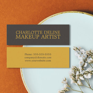 Carte De Visite Mini Maquilleur gris d'or de texture fraîche simple