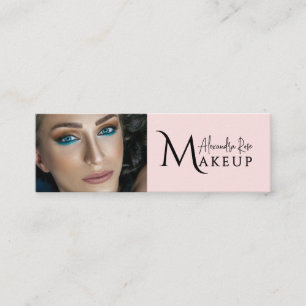 Carte De Visite Mini Maquilleuse Rose Pâle Code Qr Icône Sociale Mini