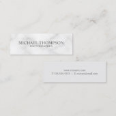 Carte De Visite Mini Marbre blanc élégant professionnel (Devant / Derrière)