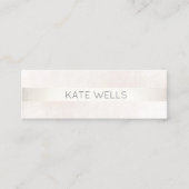 Carte De Visite Mini Marbre blanc moderne Silver Stripe Professional (Devant)