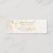 Carte De Visite Mini Marbre manuscrit élégant d'or de manuscrit moderne (Dos)