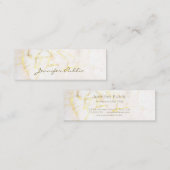 Carte De Visite Mini Marbre manuscrit élégant d'or de manuscrit moderne (Devant / Derrière)