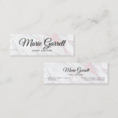 Carte De Visite Mini Marbre rose et gris moderne (Devant / Derrière)