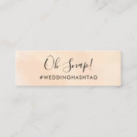 Mariage Apricot Hashtag Mini Carte de boîtier, Tag
