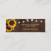 Carte De Visite Mini Mariage de tournesols en bois de grange rustique R (Devant)