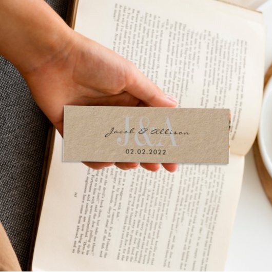 Carte De Visite Mini mariage signet monogramme élégant