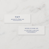Carte De Visite Mini Marine Blue Eyeglasses Logo Optométriste Simple (Devant / Derrière)