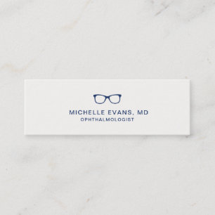 Carte De Visite Mini Marine Blue Eyeglasses Logo Optométriste Simple