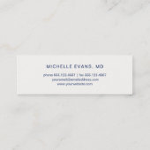 Carte De Visite Mini Marine Blue Eyeglasses Logo Optométriste Simple (Dos)