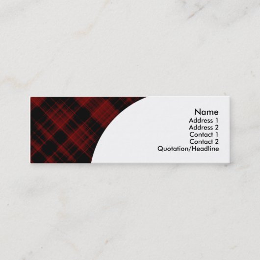 Carte De Visite Mini maroon plaid (Devant)