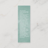 Carte De Visite Mini Marque-page de confirmation de verdure rose pastel (Dos)