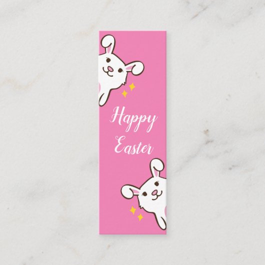 Carte De Visite Mini Marque-page lapin joyeuses Pâques (Devant)