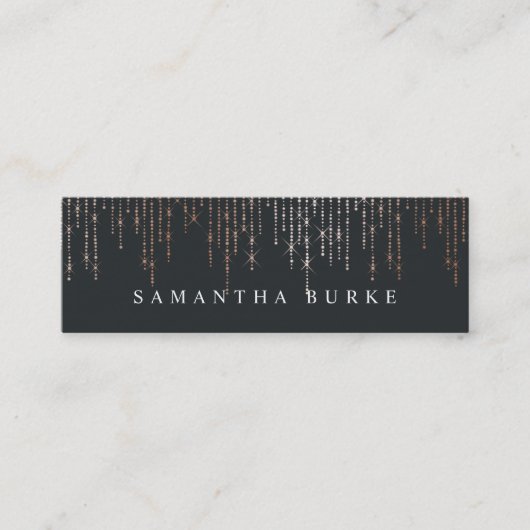 Carte De Visite Mini Marquee d'or rose (Devant)