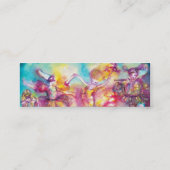 Carte De Visite Mini MASQUERADE, Danse, Musique, bleu rouge, rose (Dos)